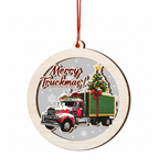 [2D FLAT ACRYLIC] Red Semi Truck Christmas Ornament | Thoughtful Trucker Gift for Truck Drivers 2024