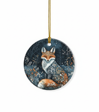 [2D FLAT ACRYLIC] Charming Scandinavian Fox Folk Art Ornament – Nordic Christmas Decor Gift