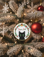 [2D FLAT ACRYLIC] Black Cat Christmas Ornament | Double-Sided Keepsake Gift for Cat Lovers
