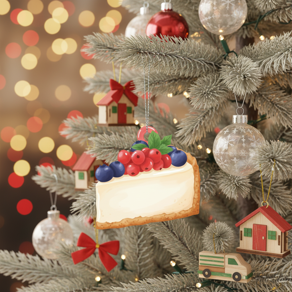 [2D FLAT ACRYLIC] Cake Christmas Ornament – Custom Birthday & Holiday Keepsake