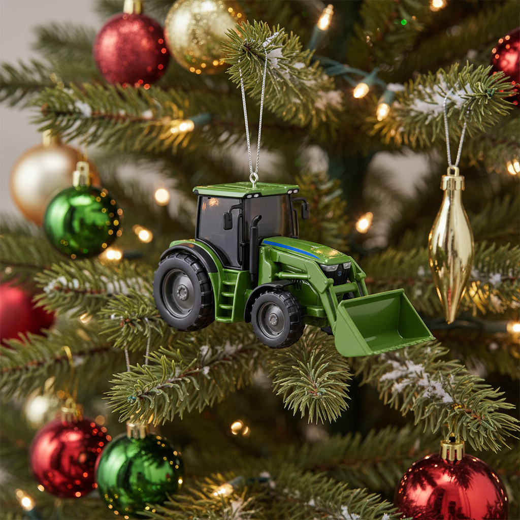 [2D FLAT ACRYLIC] Classic Semi-Truck Christmas Ornament | Truck Driver Gift & Holiday Decor