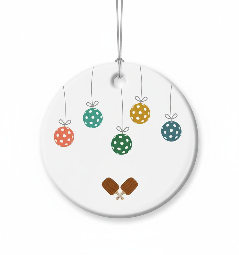 [2D FLAT ACRYLIC] Pickleball Christmas Ornament | Unique Holiday Gift for Pickleball Lovers