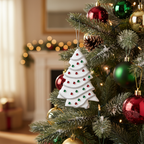 [2D FLAT ACRYLIC] Funny Christmas Tree Snack Cake Ornament – Handmade Polymer Clay Holiday Decor