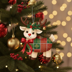 [2D FLAT ACRYLIC] Reindeer Christmas Ornament Cross Stitch Pattern - Instant PDF Download