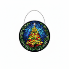 [2D FLAT ACRYLIC] Stained Glass Christmas Tree Suncatcher – Festive Holiday Window Decor Gift