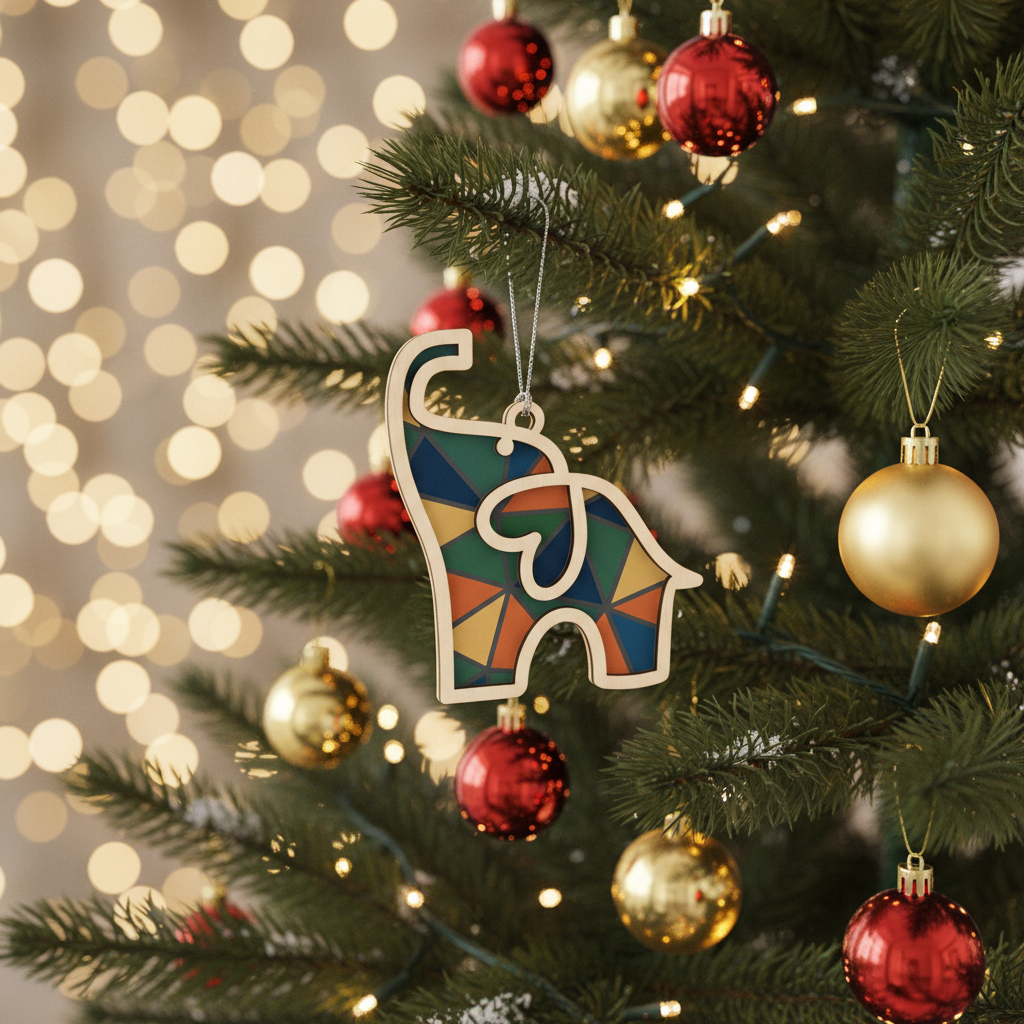 [2D FLAT ACRYLIC] Friendship Elephant Ornament with Story Card – Meaningful Gift for Best Friends