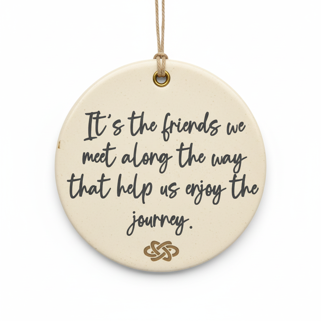 [2D FLAT ACRYLIC] "Friends We Meet Along the Way" Ceramic Ornament – Best Friend Keepsake Gift