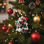 [2D FLAT ACRYLIC] Funny Bernedoodle Santa Christmas Ornament 2025 – Holiday Gift for Dog Lovers