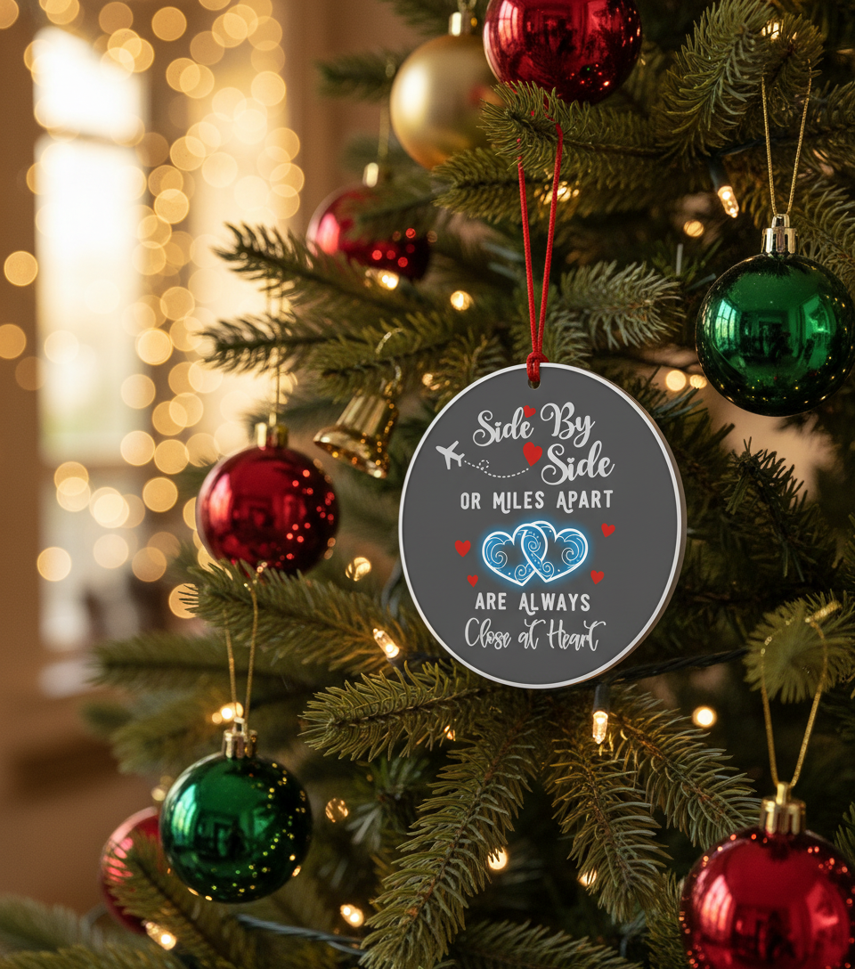 [2D FLAT ACRYLIC] "Close at Heart" Grandkids Christmas Ornament - Keepsake Gift for Grandchildren from Grandparents