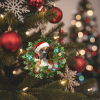 [2D FLAT ACRYLIC] Boxer Dog 2D Christmas Ornament – Holiday Keepsake Gift for Pet Lovers