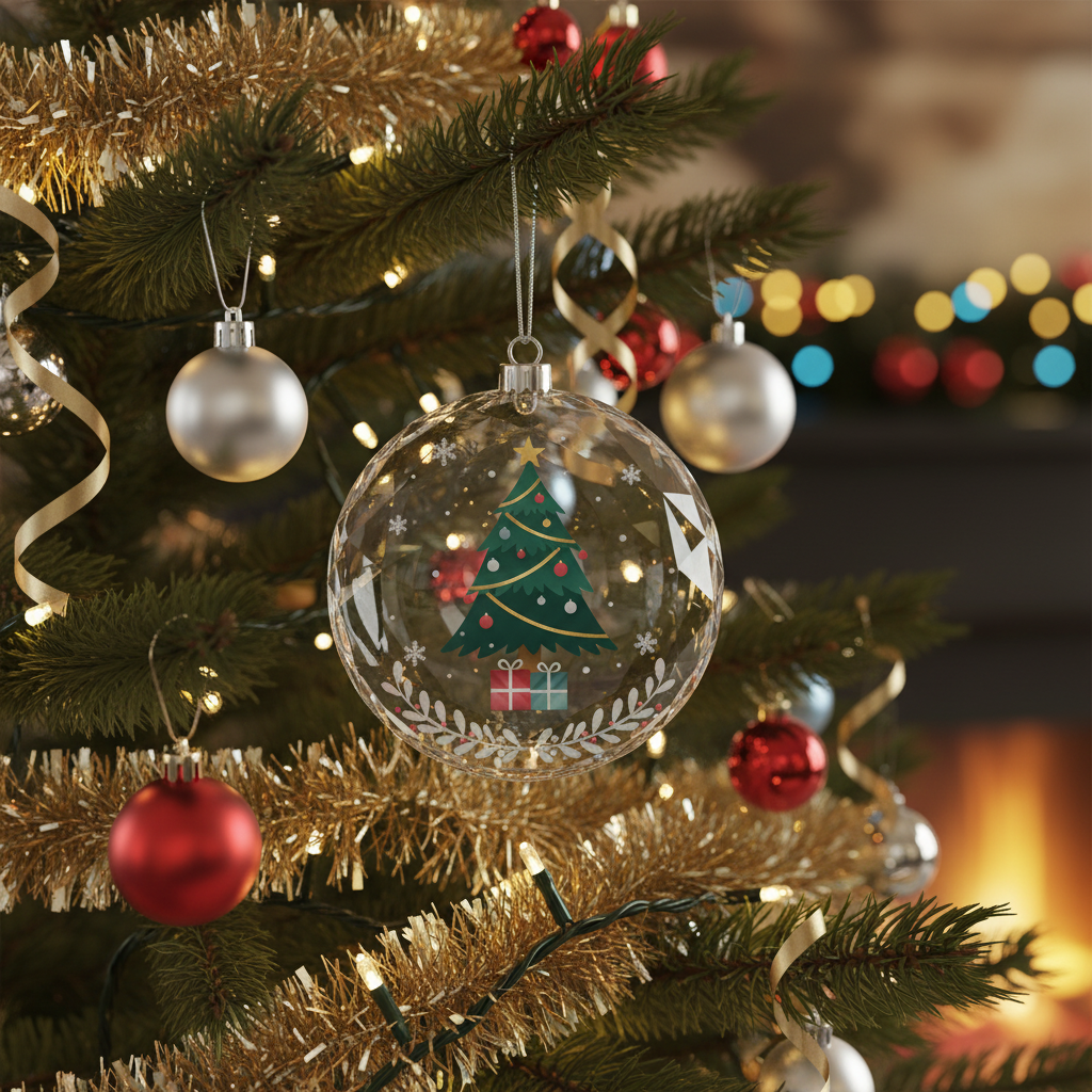 [2D FLAT ACRYLIC] First Christmas Engaged Ornament 2025 – Glass Keepsake Gift for Newly Engaged Couples