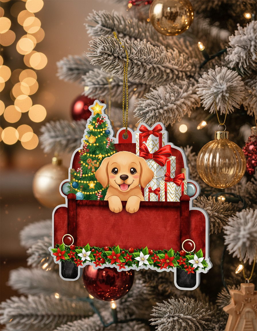 [2D FLAT ACRYLIC] Adorable Chihuahua Christmas Ornament | Festive Holiday Dog Decoration