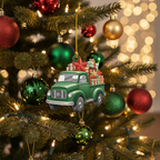 [2D FLAT ACRYLIC] Semi Truck Christmas Ornament | Unique Truck Driver Gift & Holiday Decor
