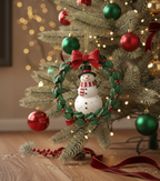 [2D FLAT ACRYLIC] Rotatable Christmas Wreath Ornament 2025 – Metal Holiday Keepsake Gift