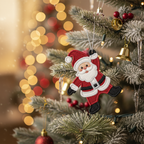 [2D FLAT ACRYLIC] Santa Claus Lace Ornament Machine Embroidery Design for 4x4 Hoop