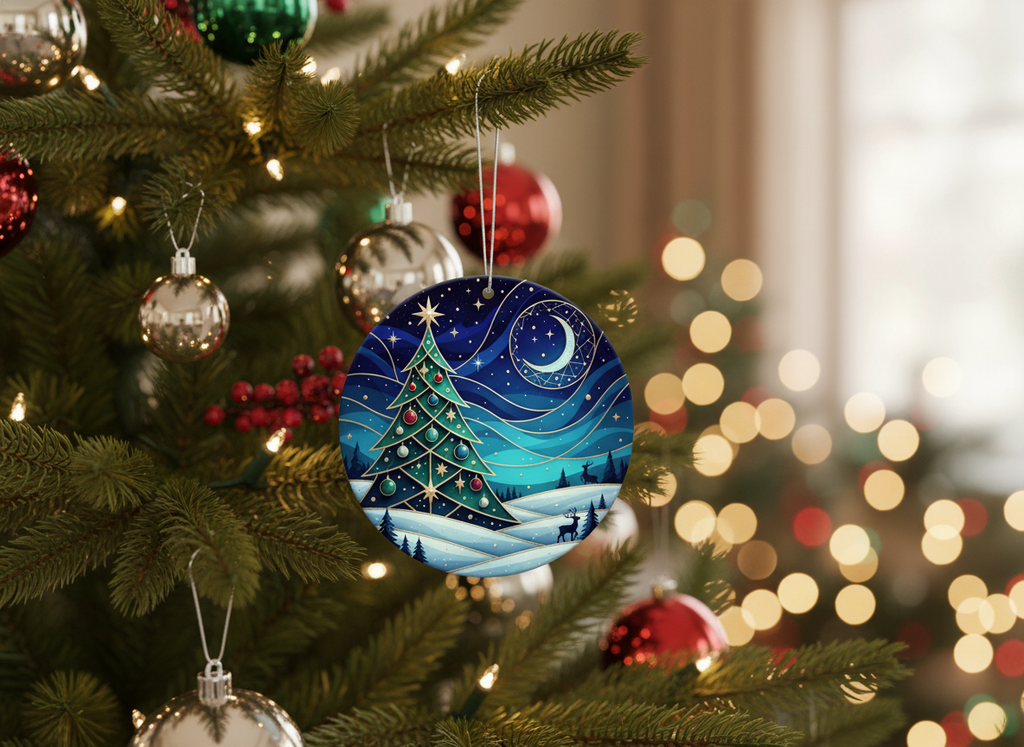 [2D FLAT ACRYLIC] Christmas in Heaven Memorial Ornament Sublimation PNG Design