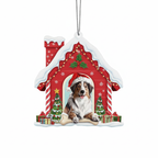 [2D FLAT ACRYLIC] Australian Shepherd Christmas Ornament 2025 | Red Aluminum Holiday Decoration for Dog Lovers