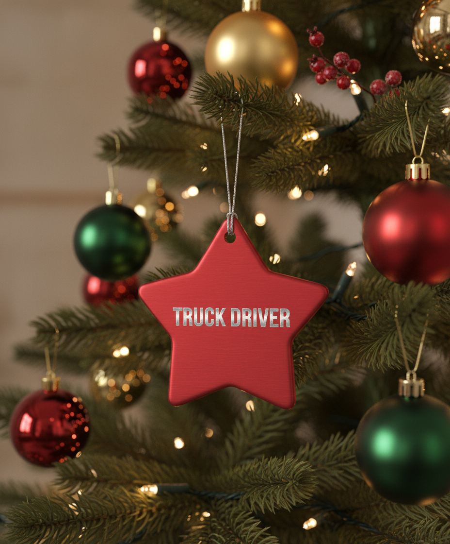 [2D FLAT ACRYLIC] Funny Trucker Christmas Ornament | 'I Hate Being Sexy' Truck Driver Gift