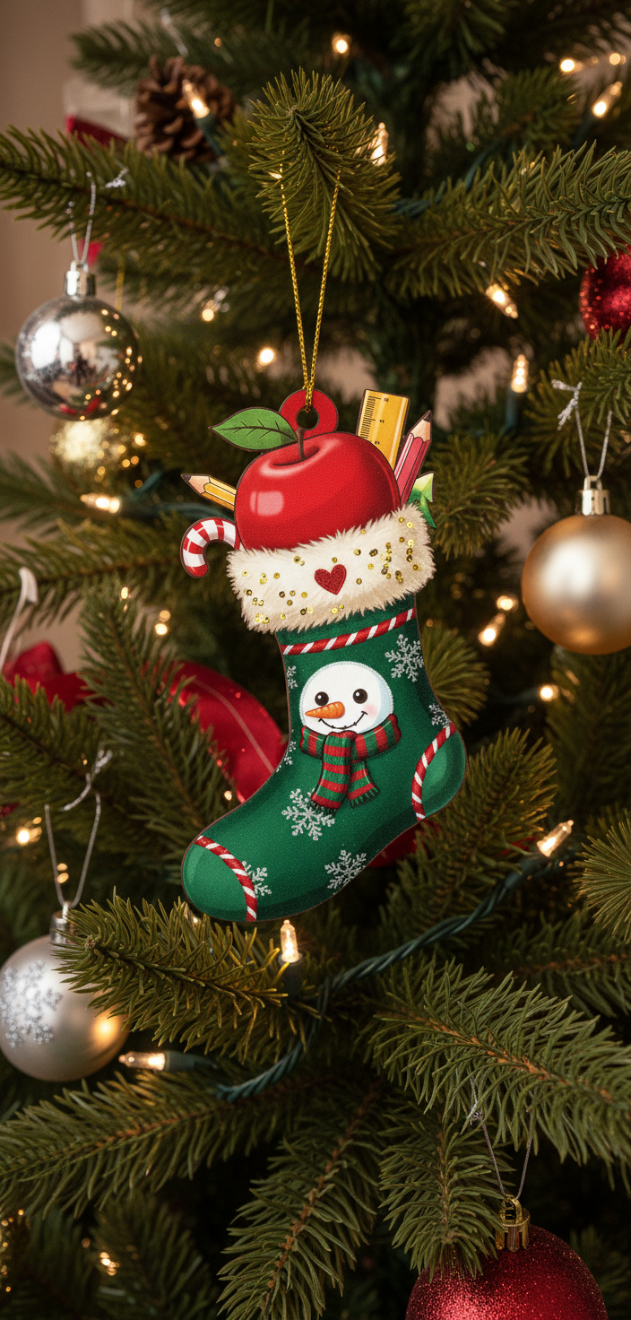 [2D FLAT ACRYLIC] Teacher Appreciation Ornament – Thoughtful Thank You Christmas Gift