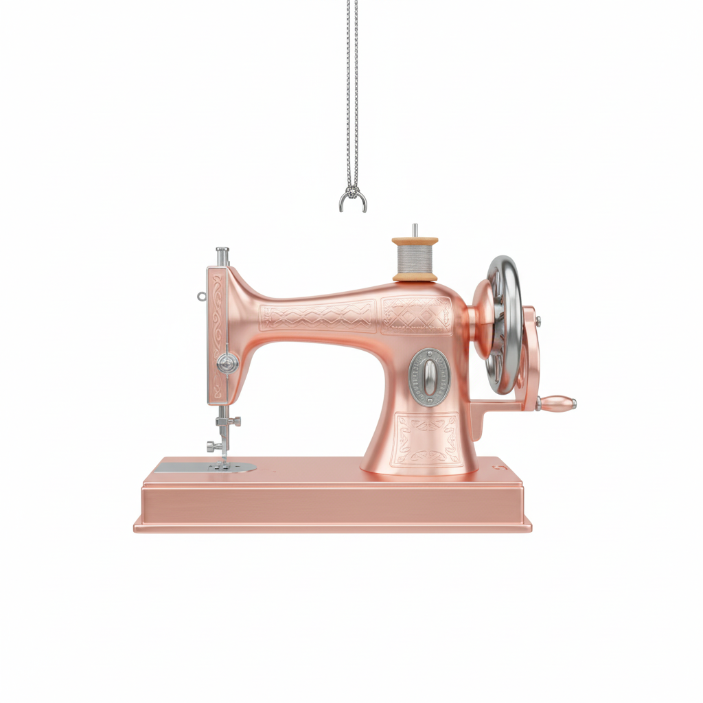 [2D FLAT ACRYLIC] Personalized Sewing Machine Christmas Ornament – Custom Gift for Seamstress