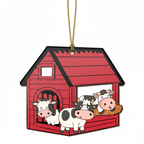 [2D FLAT ACRYLIC] All I Want For Christmas Is Cows Ornament | Wooden Holiday Decor & Gift for Cow Lovers