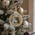 [2D FLAT ACRYLIC] Nativity Scene Ornament - Free Standing Lace Machine Embroidery Design