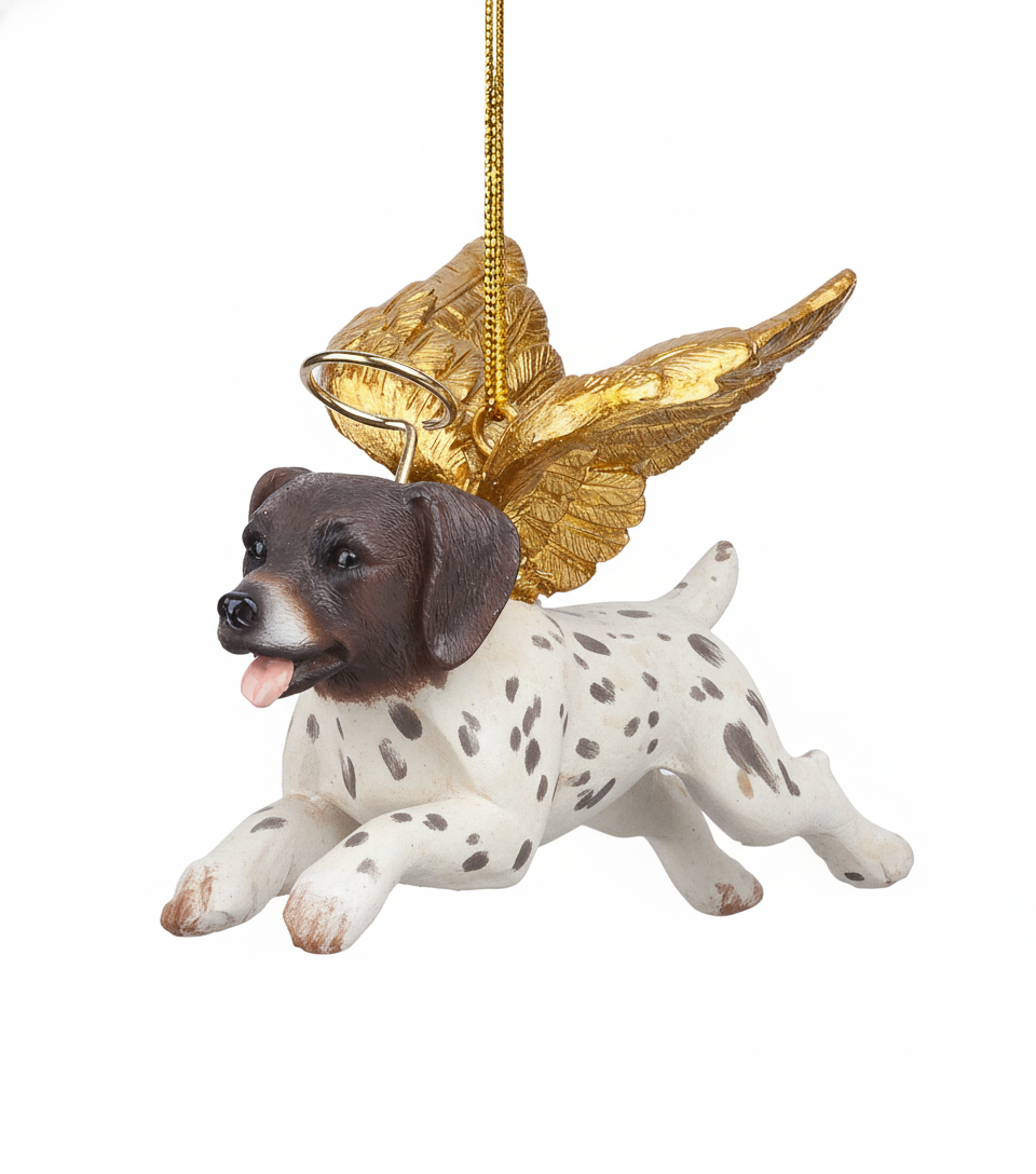 [2D FLAT ACRYLIC] Angel Pointer Christmas Ornament – Elegant Dog Angel Holiday Decoration, Memorial Keepsake for Dog Lovers