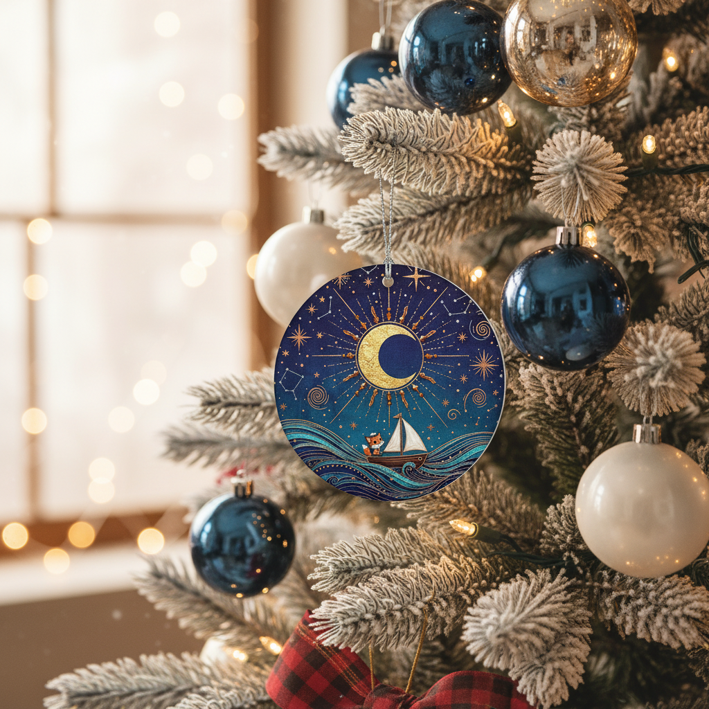 [2D FLAT ACRYLIC] Personalized Nativity Scene Ornament – Religious Ceramic Christmas Keepsake