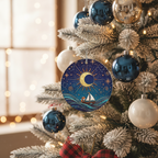 [2D FLAT ACRYLIC] Personalized Nativity Scene Ornament – Religious Ceramic Christmas Keepsake