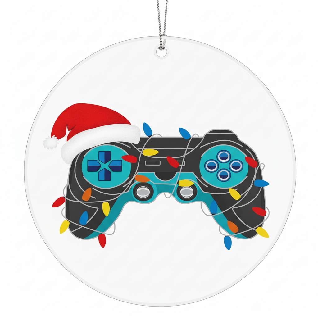 [2D FLAT ACRYLIC] Funny Gaming Christmas Ornament 2025 – 'I Can't Hear You I'm Gaming' Gift