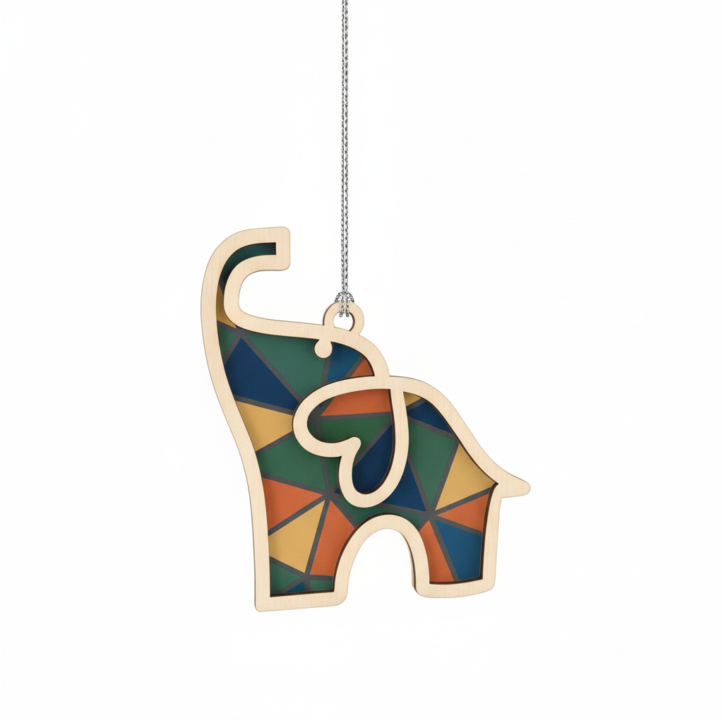 [2D FLAT ACRYLIC] Friendship Elephant Ornament with Story Card – Meaningful Gift for Best Friends