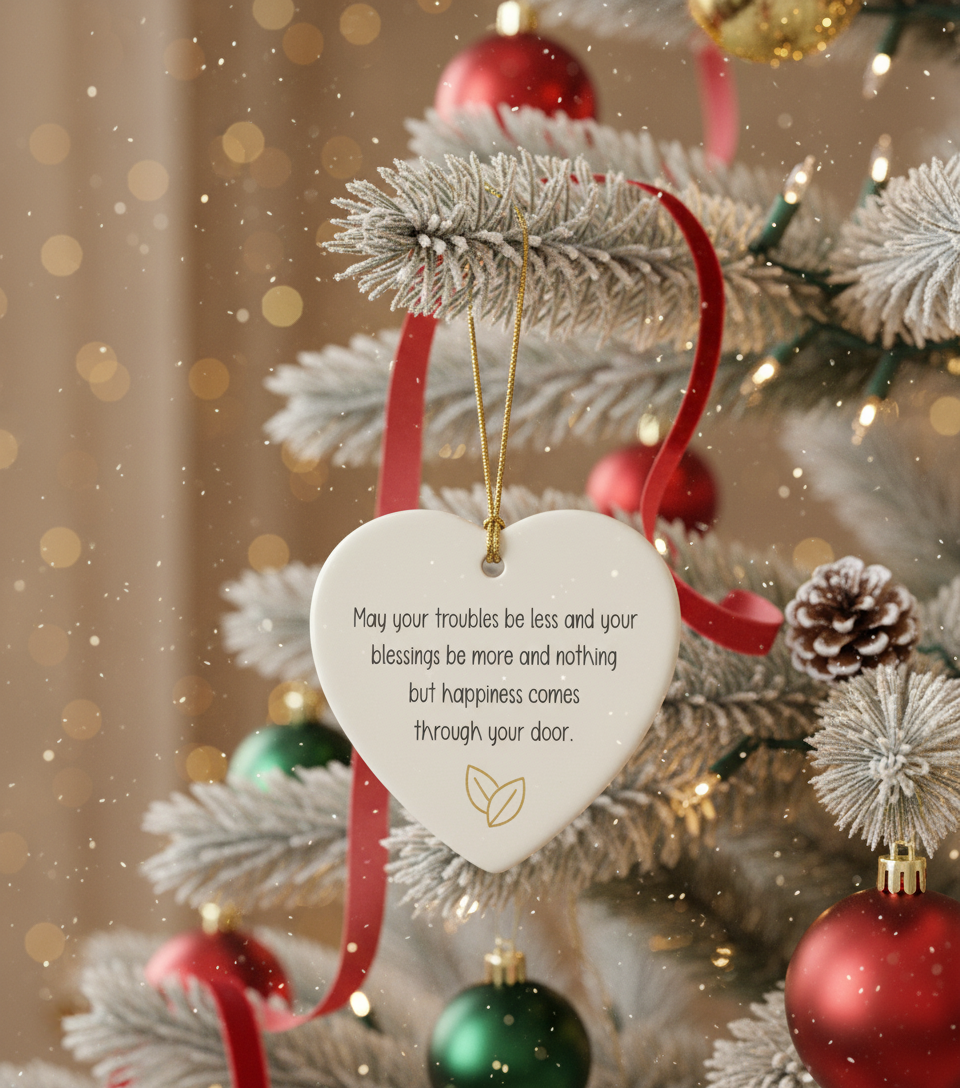 [2D FLAT ACRYLIC] Heart Ceramic New Home Ornament – Housewarming & Congratulations Gift