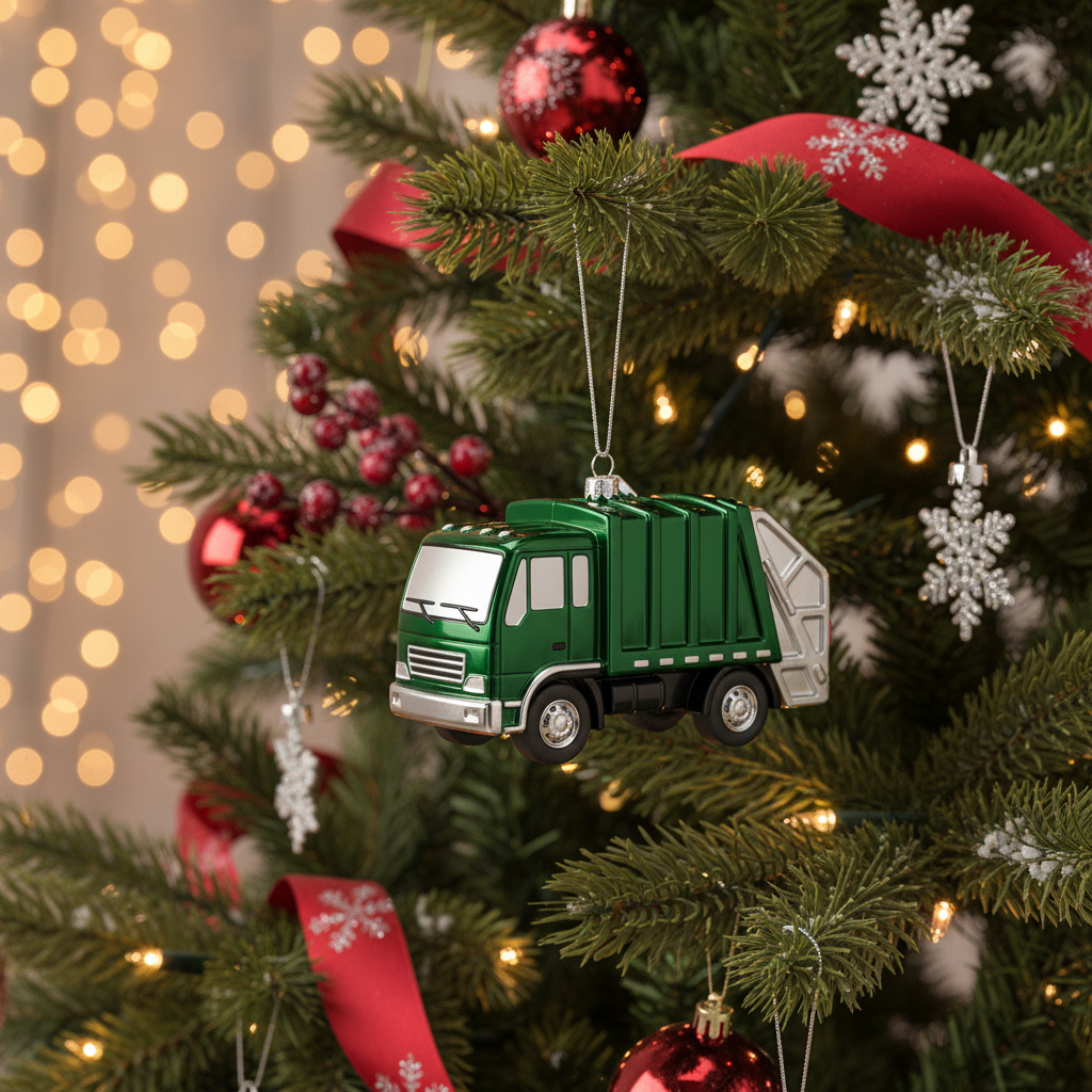 [2D FLAT ACRYLIC] Hand-Painted 18 Wheeler Christmas Ornament | Semi Trucker & Truck Driver Holiday Gift