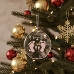 [2D FLAT ACRYLIC] Baby's First Christmas Ornament 2025 - Family of Three Keepsake Gift for New Parents