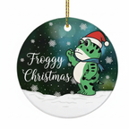[2D FLAT ACRYLIC] Funny Frog Ceramic Ornament – Merry Resistmas 2025 Holiday Decoration