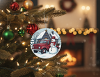 [2D FLAT ACRYLIC] Personalized 'I'll Be Home For Christmas' Truck Driver Ornament | Custom Trucker Gift