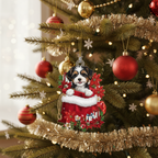 [2D FLAT ACRYLIC] Aussiedoodle Dog Christmas Ornament – Festive Keepsake & Dog Lover Gift
