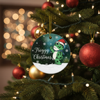 [2D FLAT ACRYLIC] Funny Frog Ceramic Ornament – Merry Resistmas 2025 Holiday Decoration