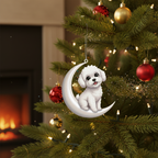 [2D FLAT ACRYLIC] Bichon Dog Memorial Ornament | In Loving Memory Christmas Keepsake Gift