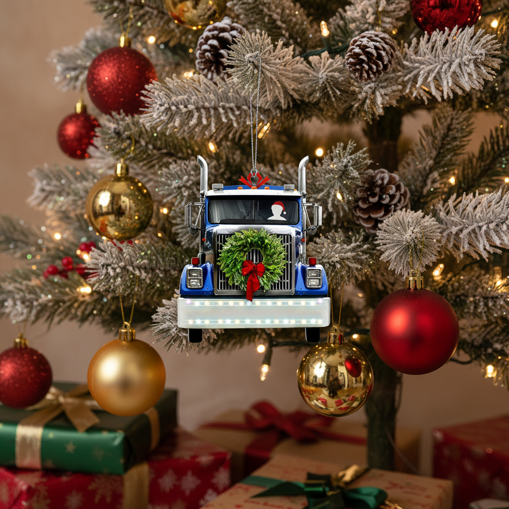 [2D FLAT ACRYLIC] Personalized Truck Driver Uniform Christmas Ornament | Custom Trucker Gift