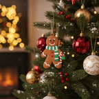 [2D FLAT ACRYLIC] Adorable Gingerbread Man Ornaments – Cute Christmas Tree Decor