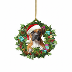 [2D FLAT ACRYLIC] Boxer Dog 2D Christmas Ornament – Holiday Keepsake Gift for Pet Lovers