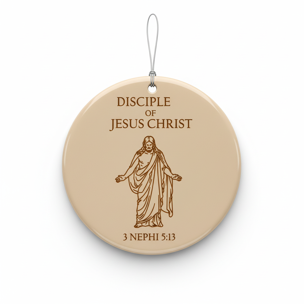 [2D FLAT ACRYLIC] Rustic Christus Christmas Ornament – Disciple of Christ LDS Gift