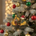 [2D FLAT ACRYLIC] Personalized Log Truck Christmas Ornament | Custom Logger & Truck Driver Gift