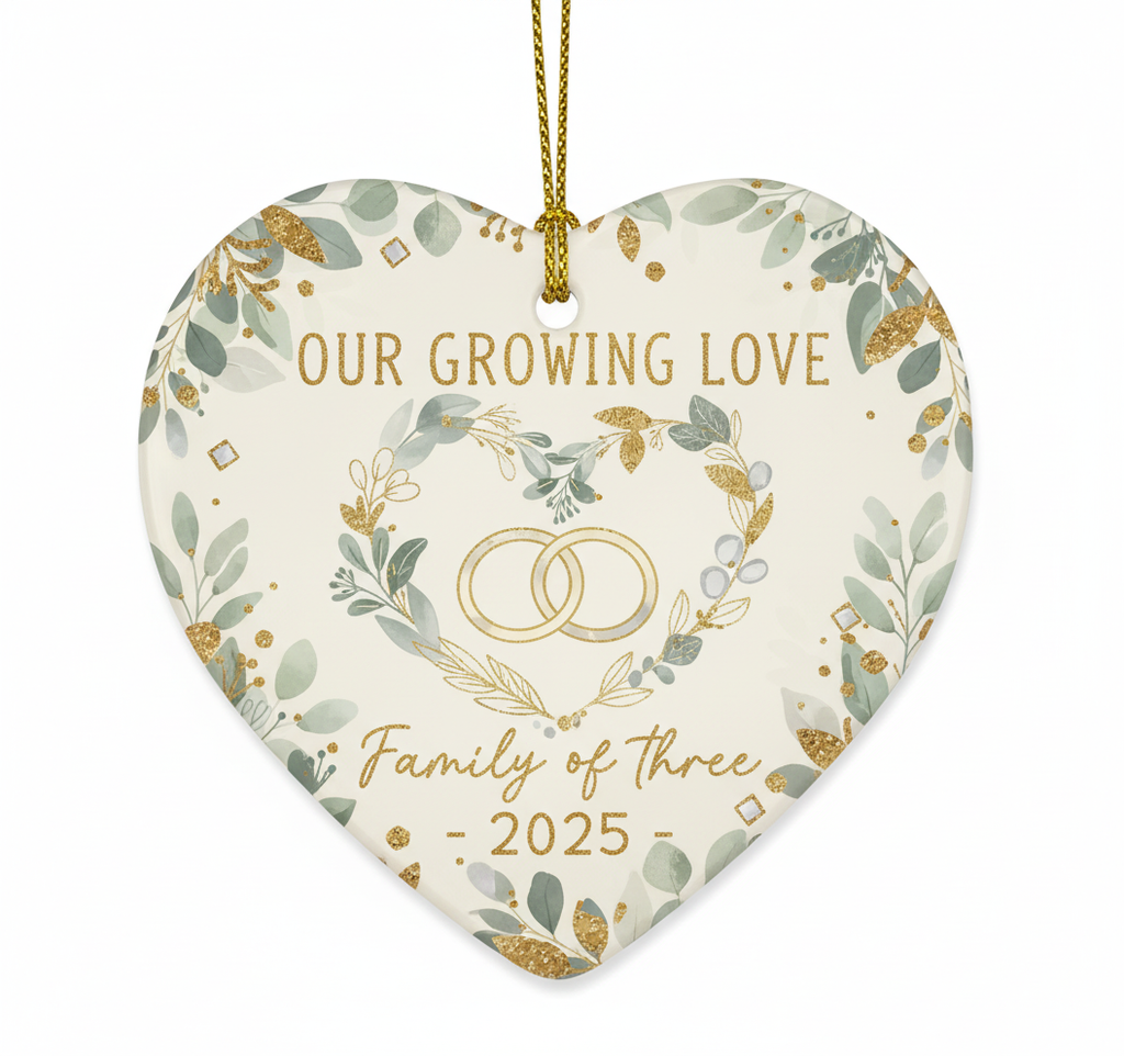 [2D FLAT ACRYLIC] Baby's First Christmas Ornament 2025 | Keepsake Gift for New Parents & Family of 3