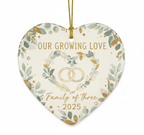[2D FLAT ACRYLIC] Baby's First Christmas Ornament 2025 | Keepsake Gift for New Parents & Family of 3