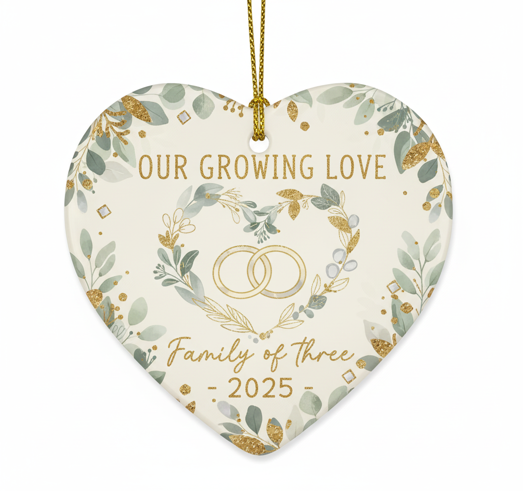 [2D FLAT ACRYLIC] Baby's First Christmas Ornament 2025 | Keepsake Gift for New Parents & Family of 3