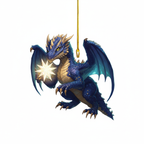 [2D FLAT ACRYLIC] Gingerbread Galaxy Dragon Ornament – Fantasy Christmas Tree Decor 2025