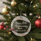 [2D FLAT ACRYLIC] 50th Golden Anniversary Glass Ornament 2025 – Keepsake Gift for Couples