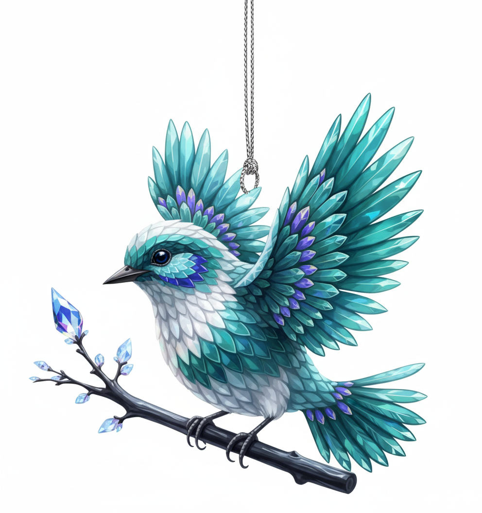 [2D FLAT ACRYLIC] Spirit Bluebird Memorial Ornament – Acrylic Bird from Heaven Sympathy Gift